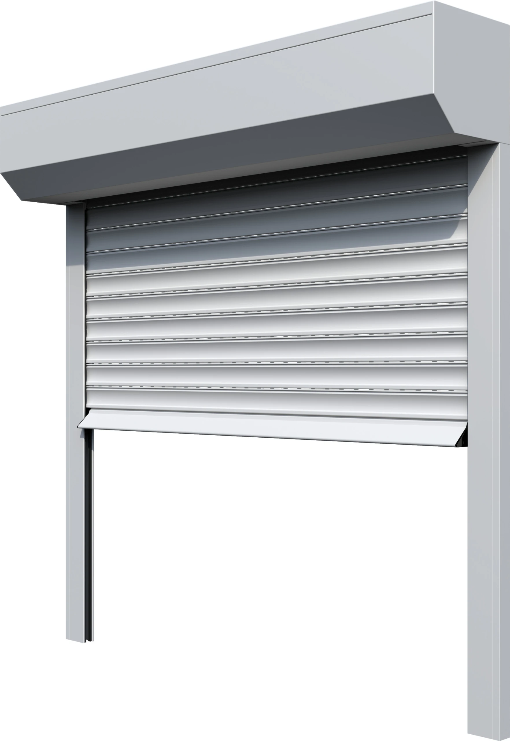 Moderner elektrischer Rollladen in geschlossenem Zustand